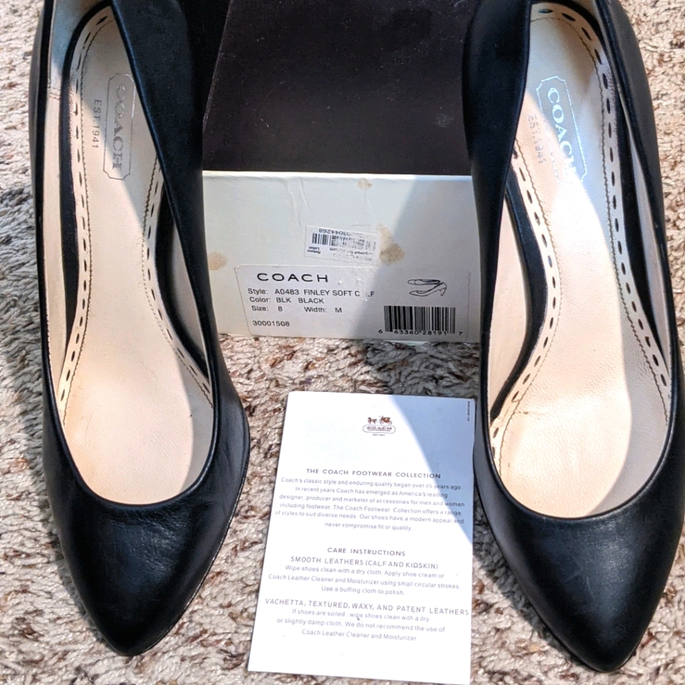 Coach Black Leather Heels